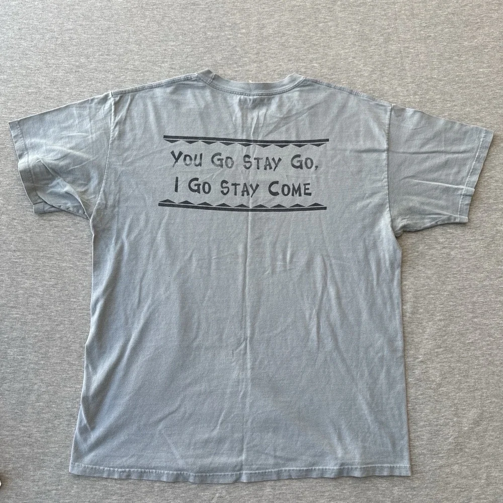 hanes beefy t-shirts Size L Light Blue Color Go Stay Go - Picture 10 of 14